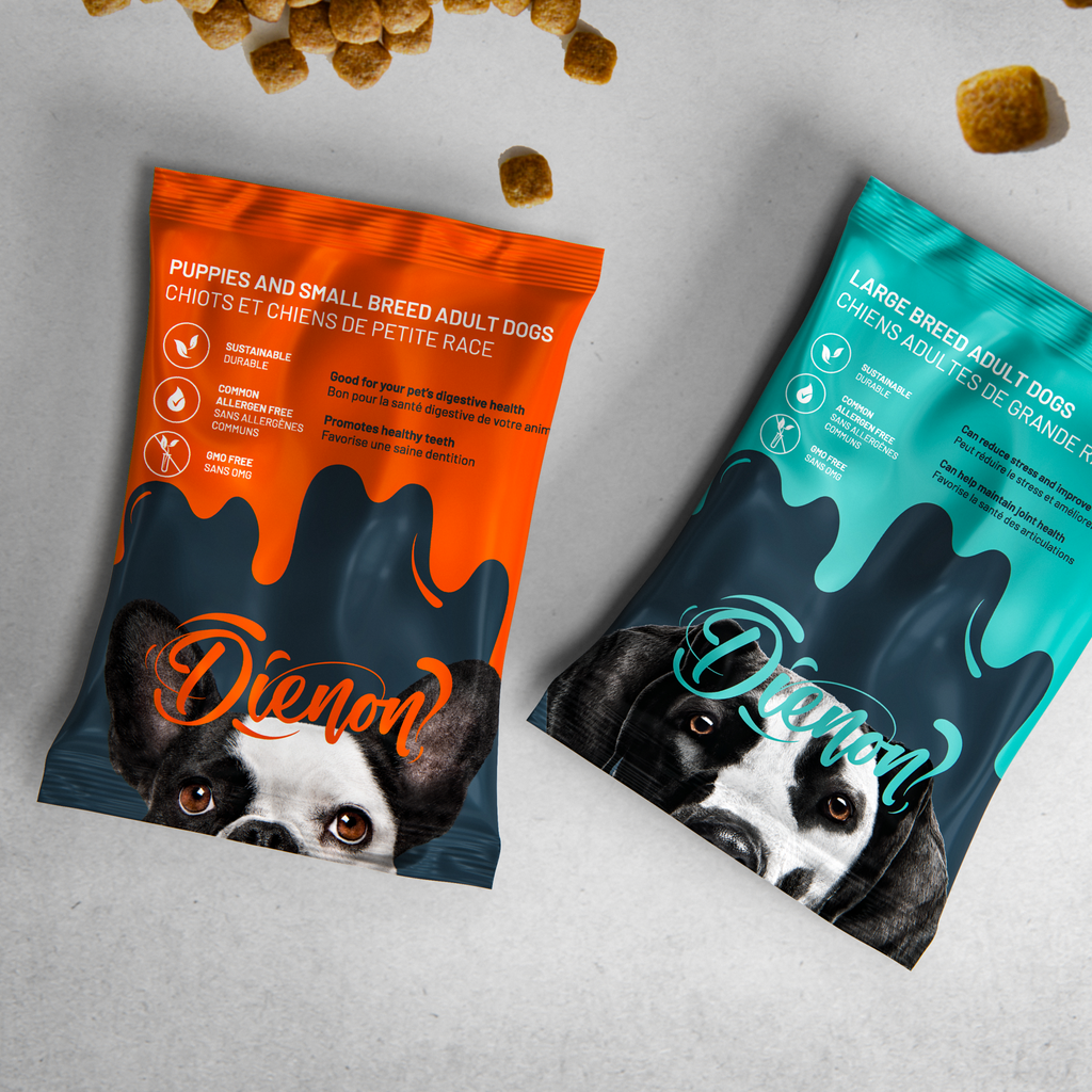Free samples of Dienon, sustainable dog food made in canada